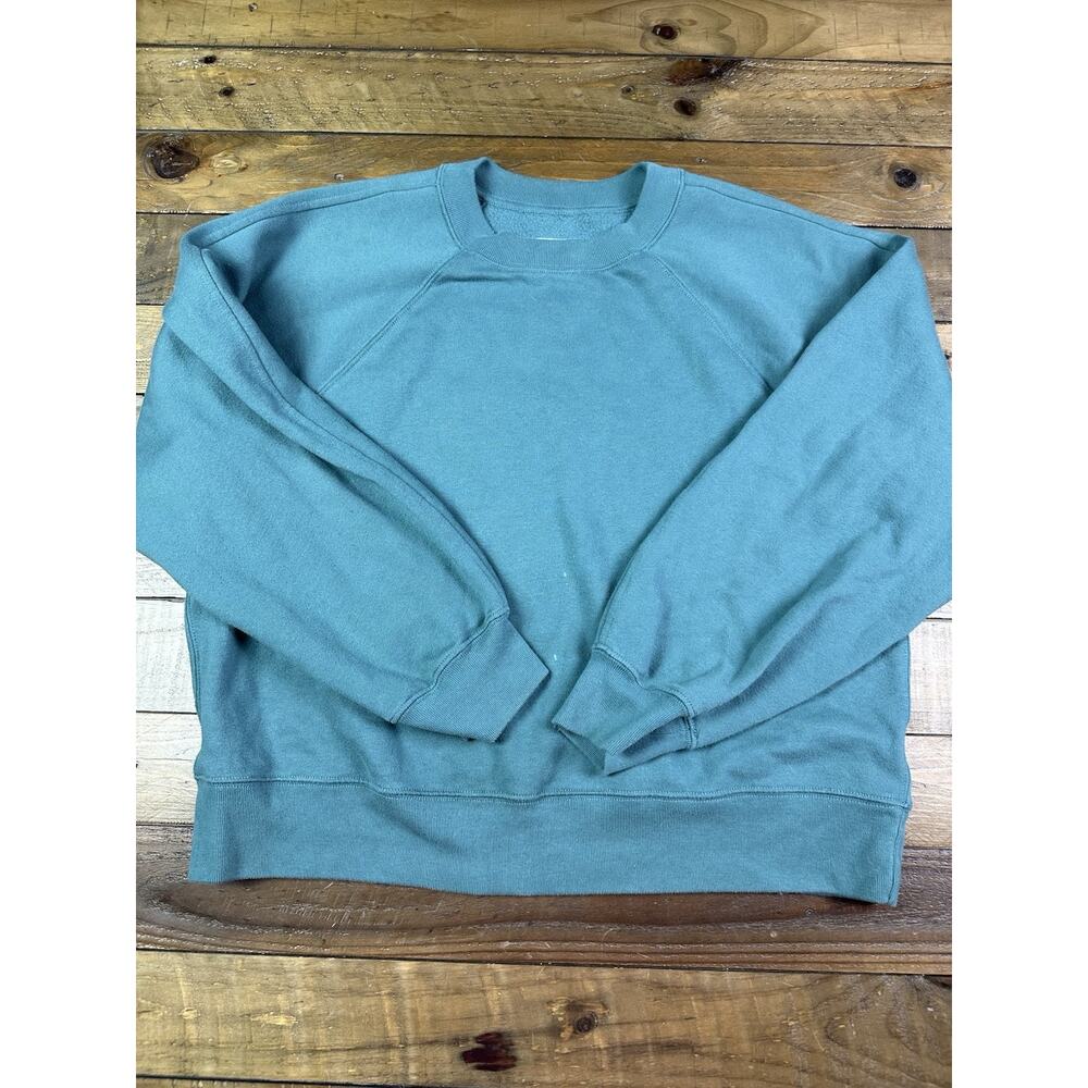 Abercrombie & Fitch Soft AF Green Long Sleeve Crew Neck Stretch Pullover Size L